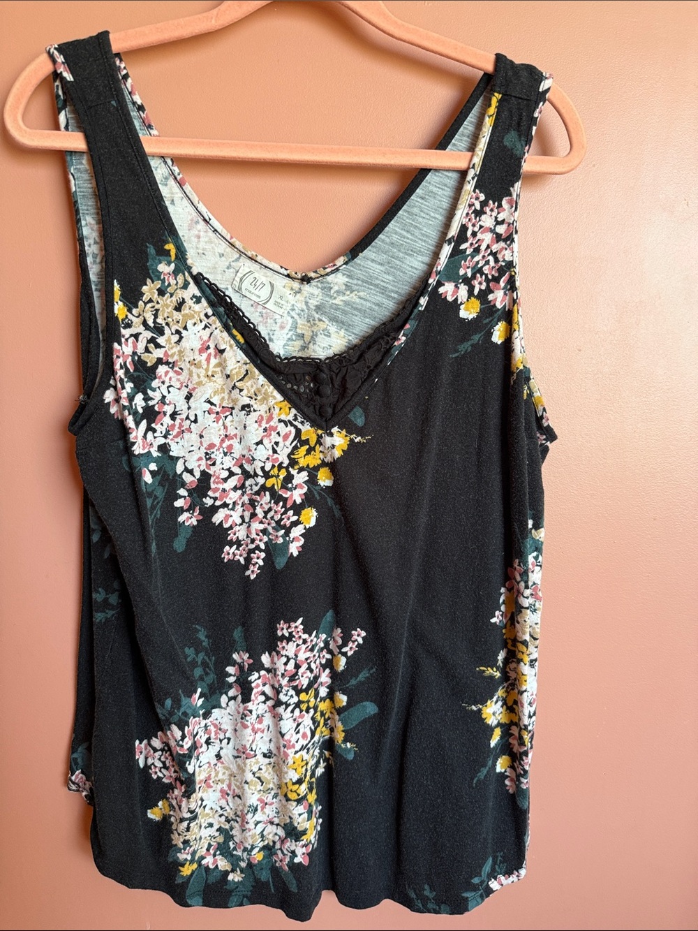 Maurices Black Floral Lace-Trim Camisole